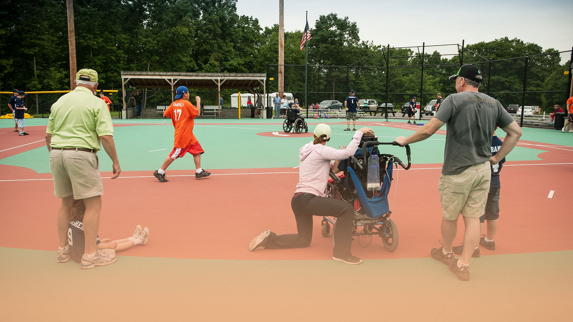 Miracle League Playing Baseball on Field